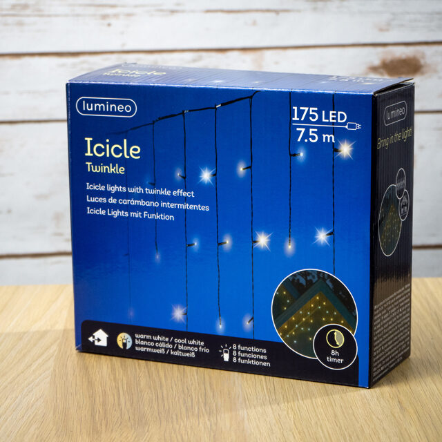 Светодиодная гирлянда Бахрома 7.5*0.5 м, 175 теплых/холодных белых LED ламп, контроллер, черный ПВХ, IP44 Kaemingk (Кейминг)
