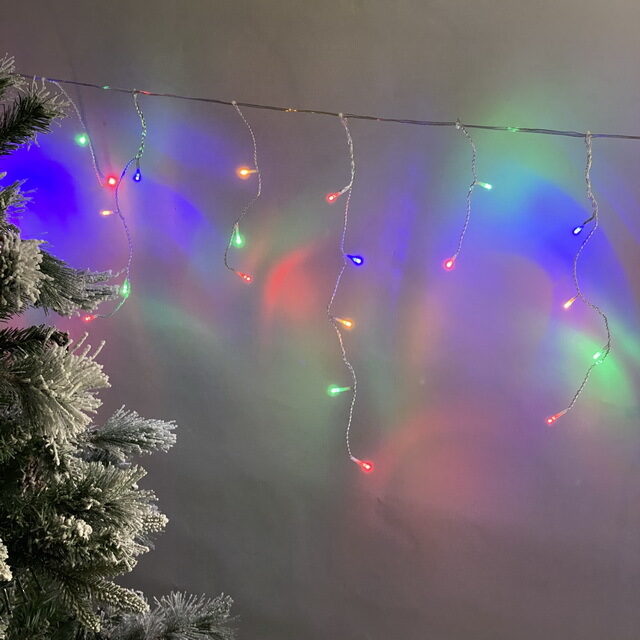Светодиодная гирлянда Бахрома 7.5*0.5 м, 175 разноцветных LED ламп, контроллер, прозрачный ПВХ, IP44 Kaemingk (Кейминг)