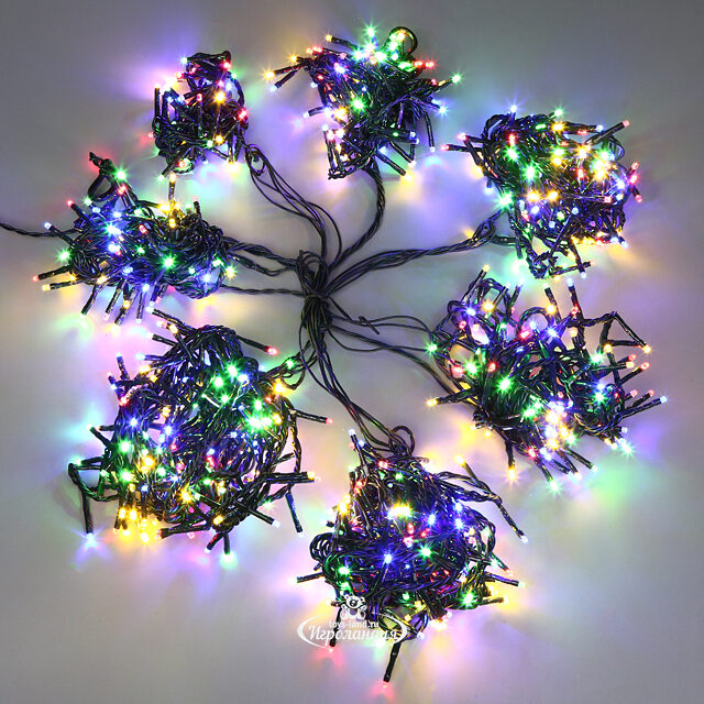 Ярусная гирлянда на елку 210 см Easy Light - Lumineo Snake, 700 разноцветных LED, зеленый ПВХ, контроллер, IP44 Kaemingk (Кейминг)