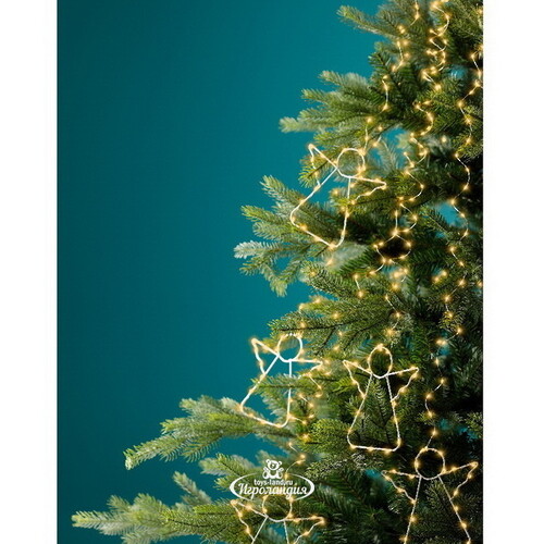 Гирлянда на елку 180 см Лучи Росы - Xmas Angels, 9 нитей, 534 экстра теплые белые микро LED лампы, серебряная проволока, IP44 Kaemingk