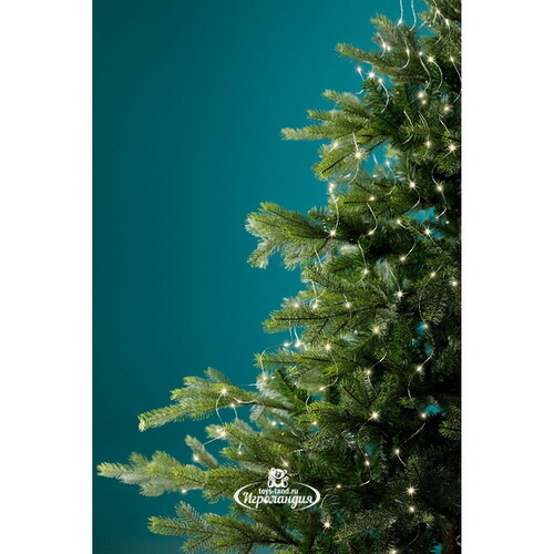 Гирлянда на елку 120-180 см Лучи Росы, 32 нити, 640 теплых белых микро LED ламп с мерцанием, серебряная проволока, IP44 Kaemingk