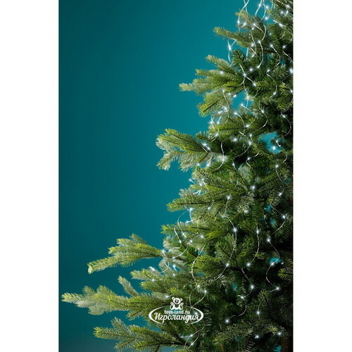 Гирлянда на елку 120-180 см Лучи Росы, 32 нити, 640 холодных белых микро LED ламп, серебряная проволока, IP44 Kaemingk