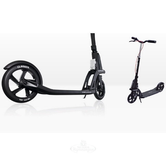 Самокат Globber One K Active, колеса 180 мм, черный, до 100 кг Globber (Глоббер)