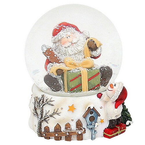 Снежный шар Санта Клаус с Подарком 8 см Sigro