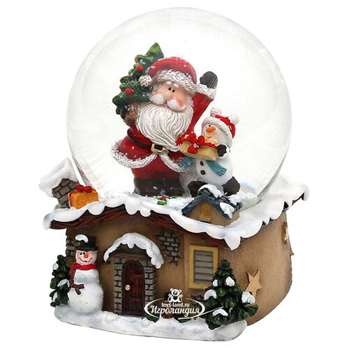 Снежный шар Санта со снеговиком, 9*7 см Sigro