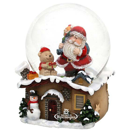 Снежный шар Санта с медвежонком, 9*7 см Sigro
