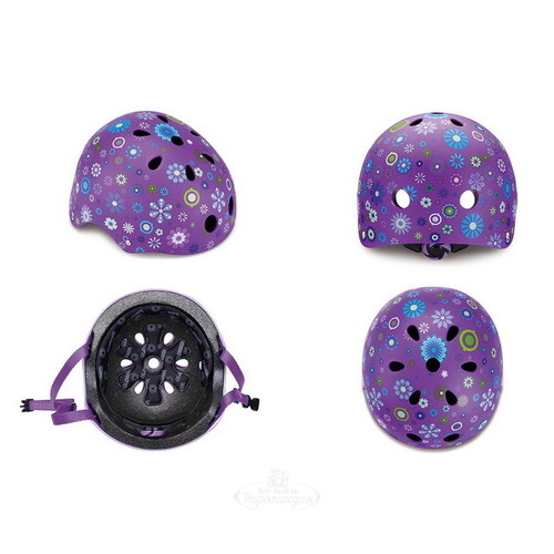 Детский шлем Globber - Цветы XS/S, 51-54 см, фиолетовый Globber