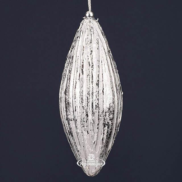 Винтажная игрушка Сосулька Gualdo - Tadino 15 см платиновая Winter Deco