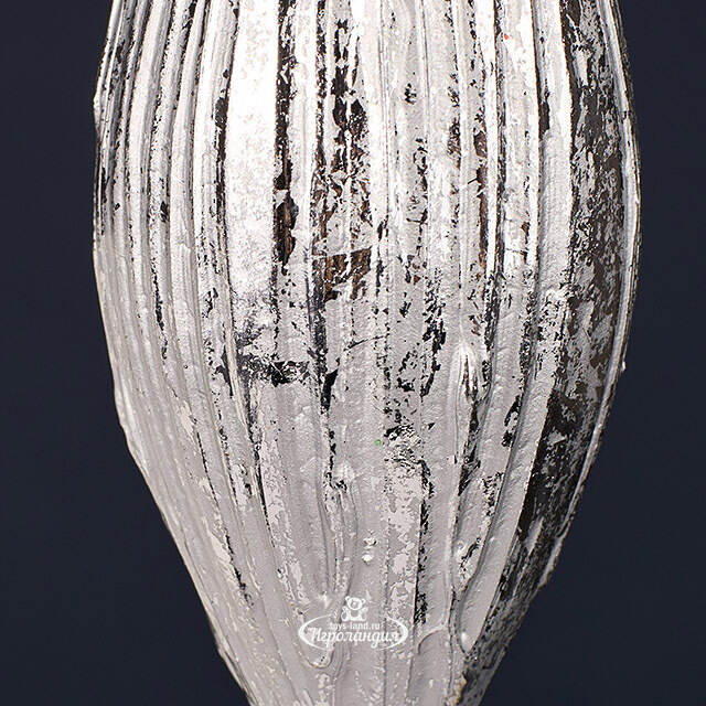 Винтажная игрушка Сосулька Gualdo - Tadino 15 см платиновая Winter Deco