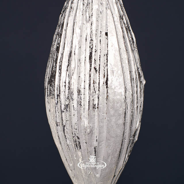 Винтажная игрушка Сосулька Gualdo - Tadino 15 см платиновая Winter Deco