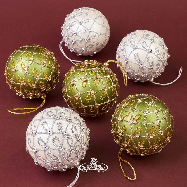 Набор елочных шаров Pontecagnano - Fayano 8 см, 6 шт Winter Deco