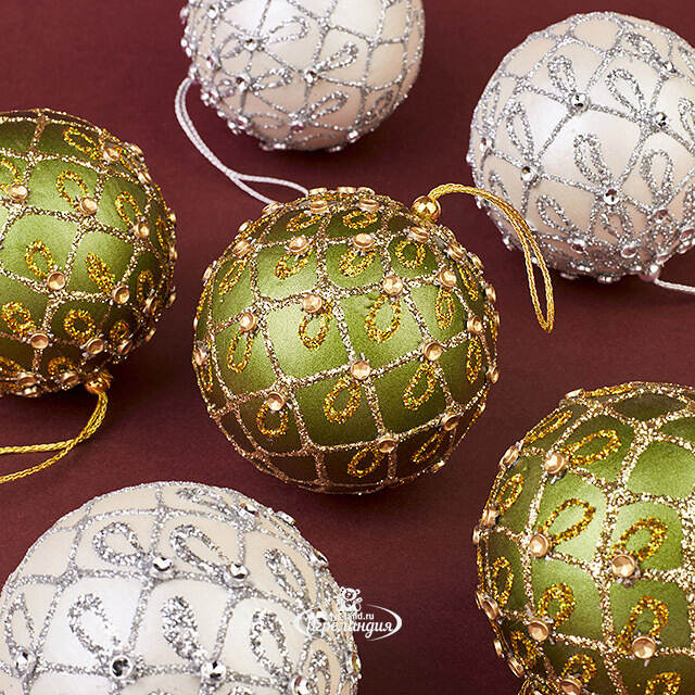 Набор елочных шаров Pontecagnano - Fayano 8 см, 6 шт Winter Deco