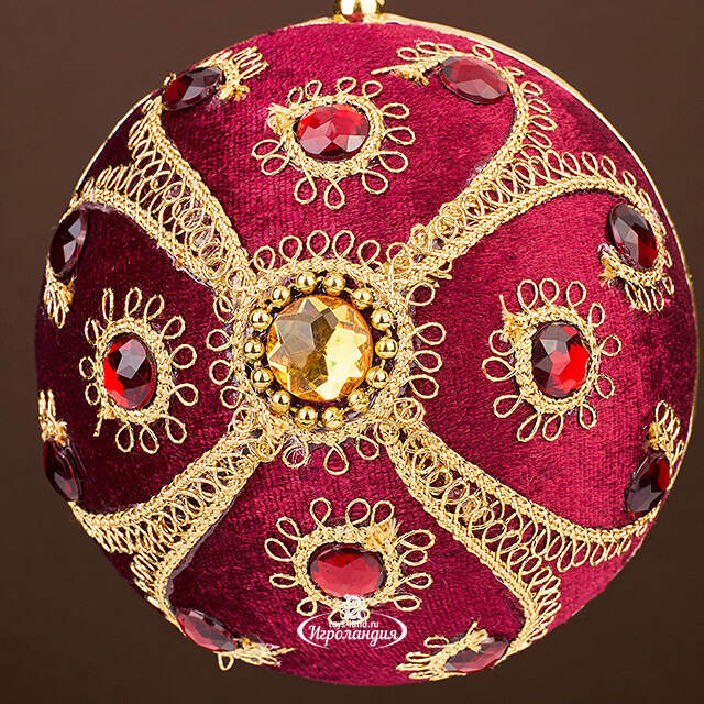 Винтажный елочный шар Vallea-Makena 10 см бургунди Winter Deco