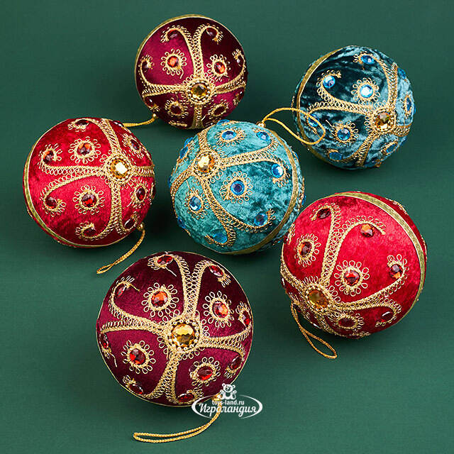 Набор винтажных елочных шаров Vallea-Makena 10 см, 6 шт Winter Deco