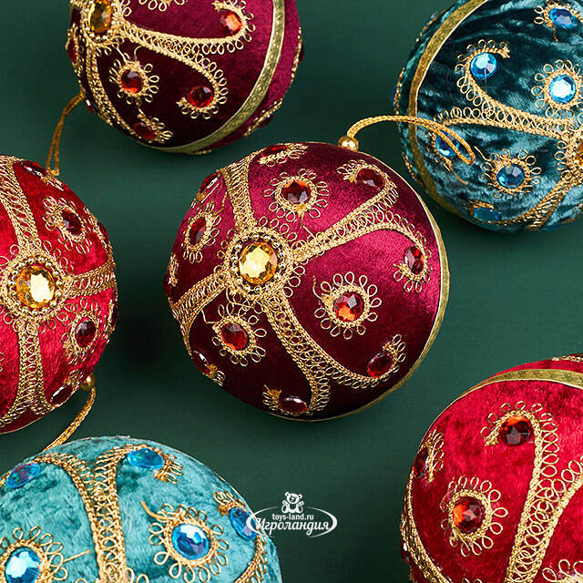 Набор винтажных елочных шаров Vallea-Makena 10 см, 6 шт Winter Deco