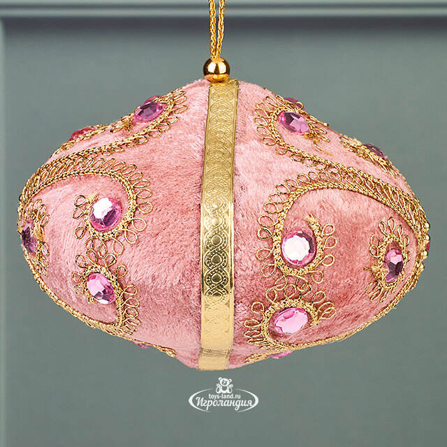 Винтажная елочная игрушка Луковка Bernate - Ticino 11 см розовая Winter Deco