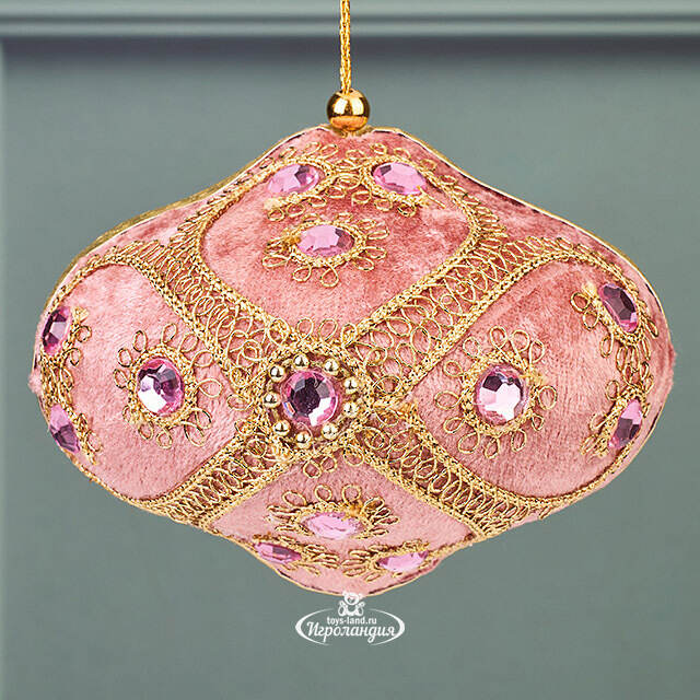 Винтажная елочная игрушка Луковка Bernate - Ticino 11 см розовая Winter Deco