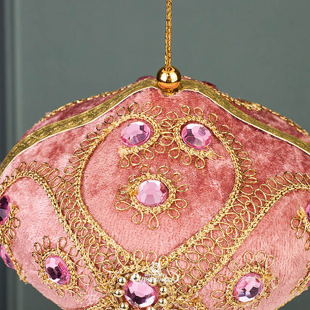 Винтажная елочная игрушка Луковка Bernate - Ticino 11 см розовая Winter Deco