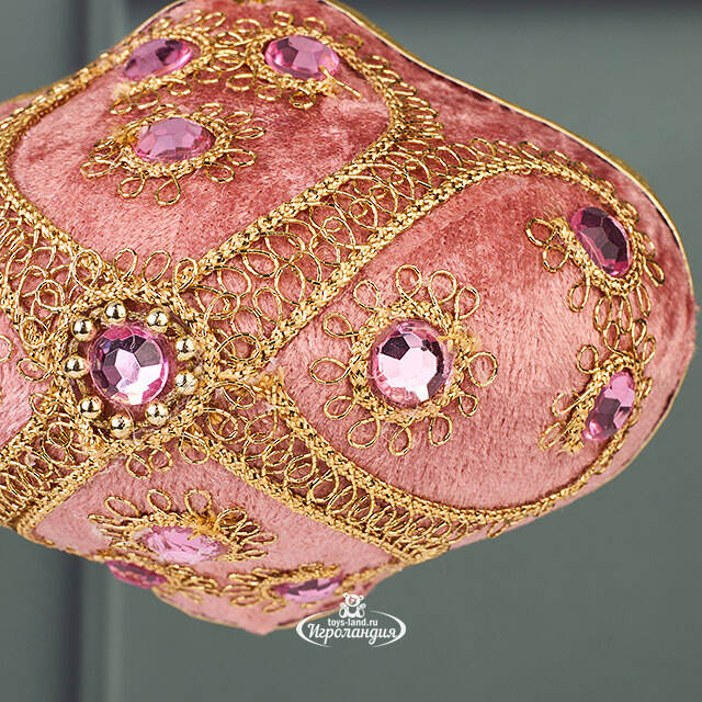 Винтажная елочная игрушка Луковка Bernate - Ticino 11 см розовая Winter Deco