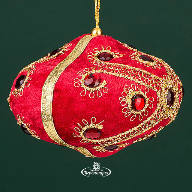 Винтажная елочная игрушка Луковка Bernate - Ticino 11 см красная Winter Deco
