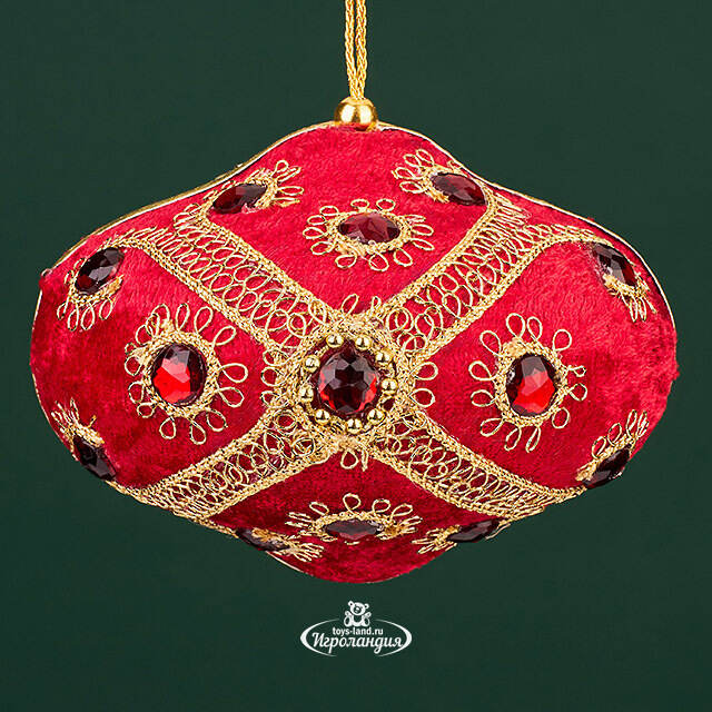 Винтажная елочная игрушка Луковка Bernate - Ticino 11 см красная Winter Deco