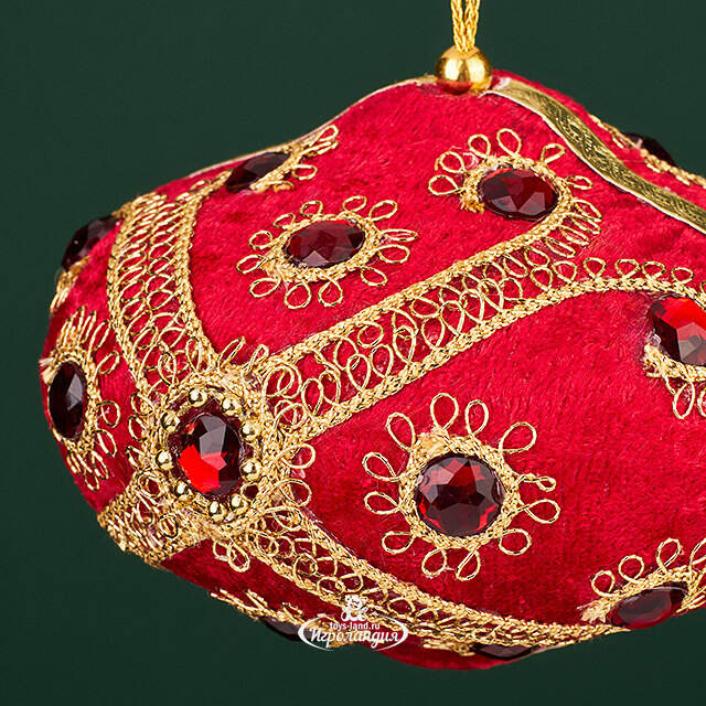 Винтажная елочная игрушка Луковка Bernate - Ticino 11 см красная Winter Deco