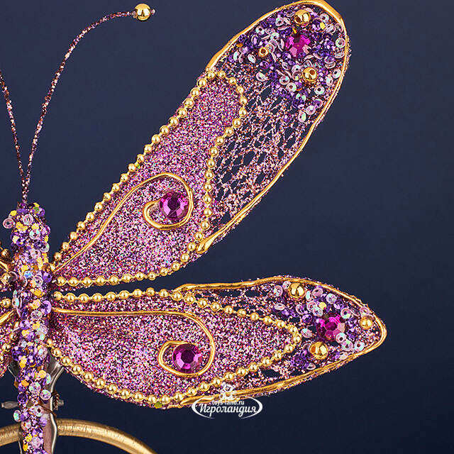 Елочная игрушка Бабочка Margate 24 см, клипса Winter Deco