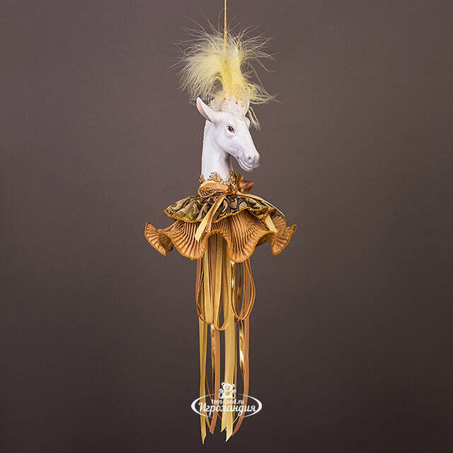 Елочная игрушка Лошадь Марлдон - Королевства Арнор 43 см золотая Winter Deco