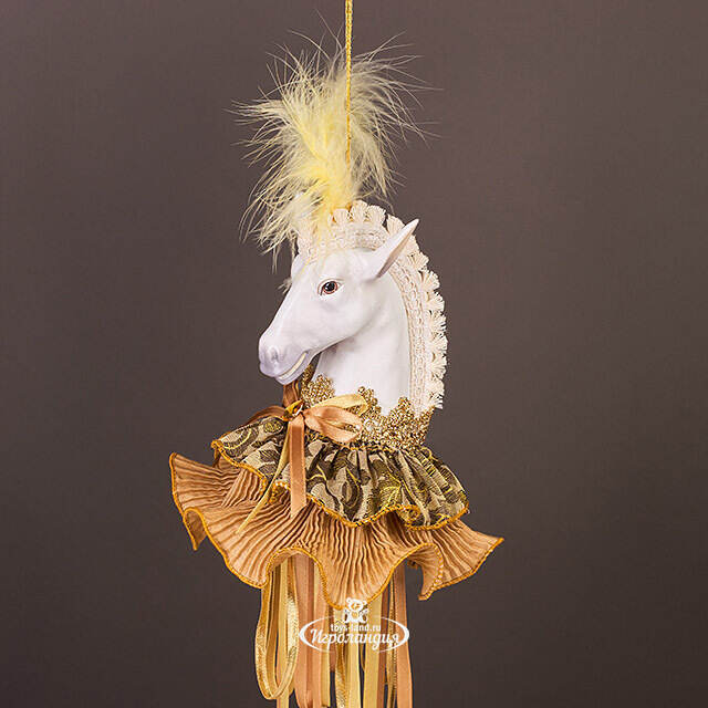 Елочная игрушка Лошадь Марлдон - Королевства Арнор 43 см золотая Winter Deco