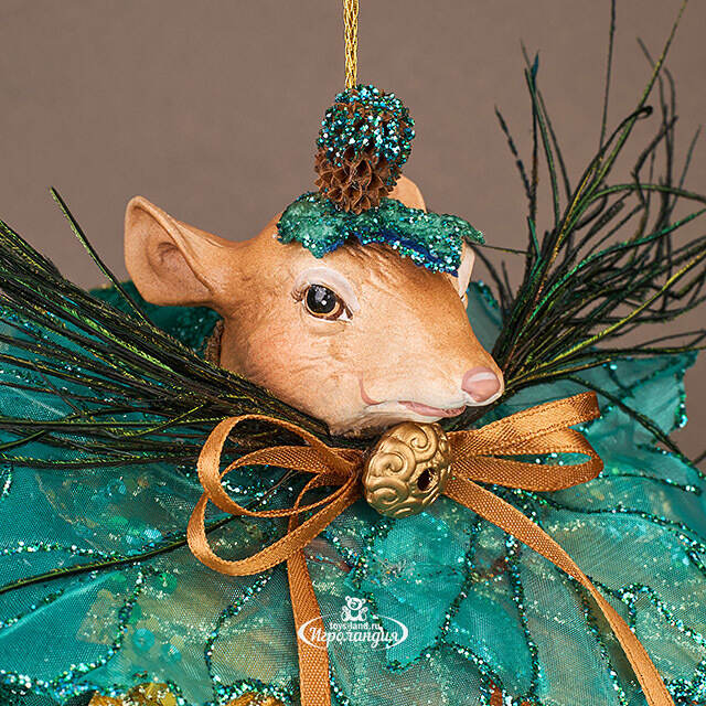 Елочная игрушка Белка - Маркиза Фродшам 30 см изумрудная Winter Deco