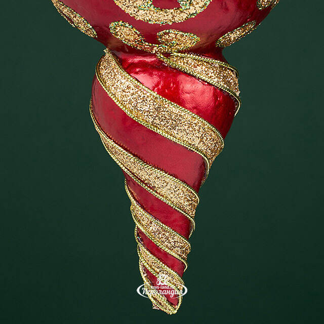 Елочная игрушка Сосулька Veneziano 20 см красная Winter Deco