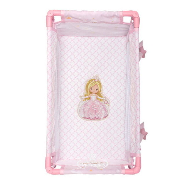 Манеж-кроватка для куклы Мария 50 см нежно-розовая Decuevas Toys
