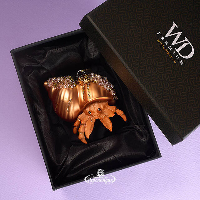 Елочная игрушка Краб Орси 12 см в подарочной коробке, стекло Winter Deco