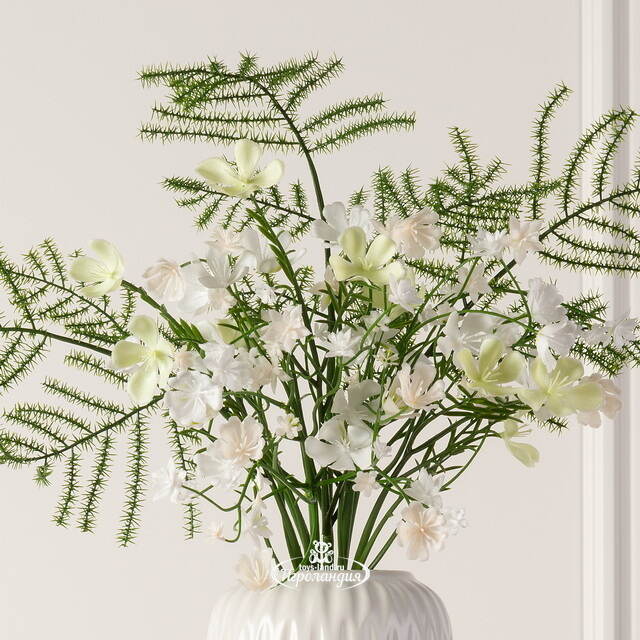 Искусственный букет Wild Flowers - Белые Росы 43 см Summer Deco