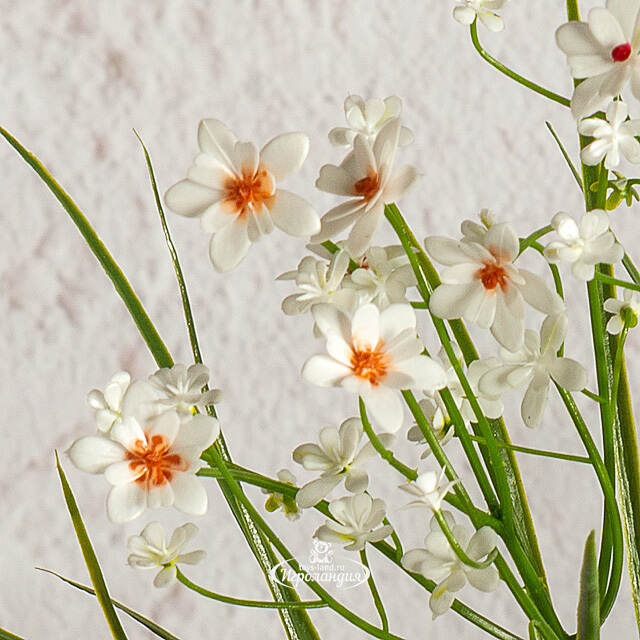 Искусственный цветок в горшке Таллинум 38 см белый Summer Deco