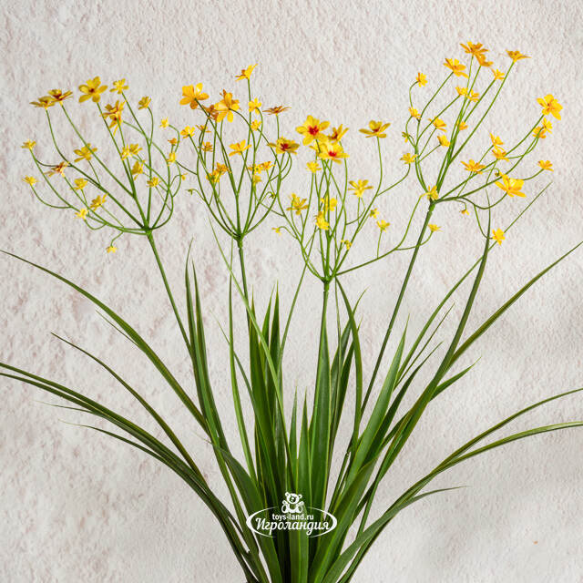 Искусственный цветок в горшке Таллинум 51 см желтый Summer Deco