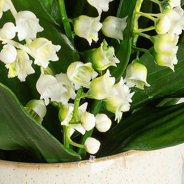 Искусственный цветок в горшке Ландыш - Подарок Весны 23 см Summer Deco