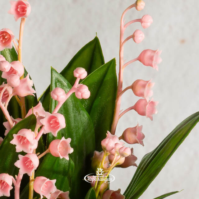 Искусственный цветок в горшке Ландыш - Романтическая Весна 23 см Summer Deco