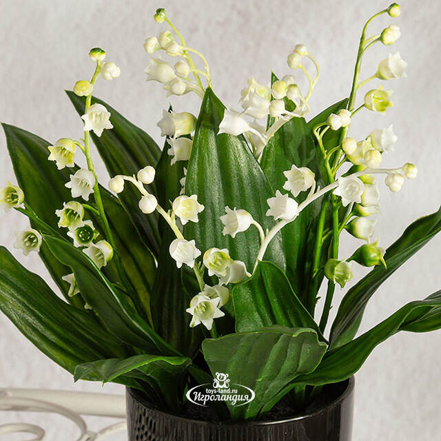 Искусственный цветок в горшке Ландыш - Mirandola 23 см Summer Deco