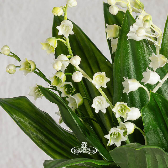 Искусственный цветок в горшке Ландыш - Mirandola 23 см Summer Deco