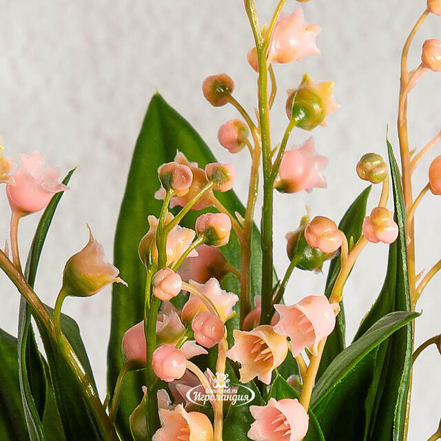 Искусственный цветок в горшке Ландыш - Molinella 23 см Summer Deco