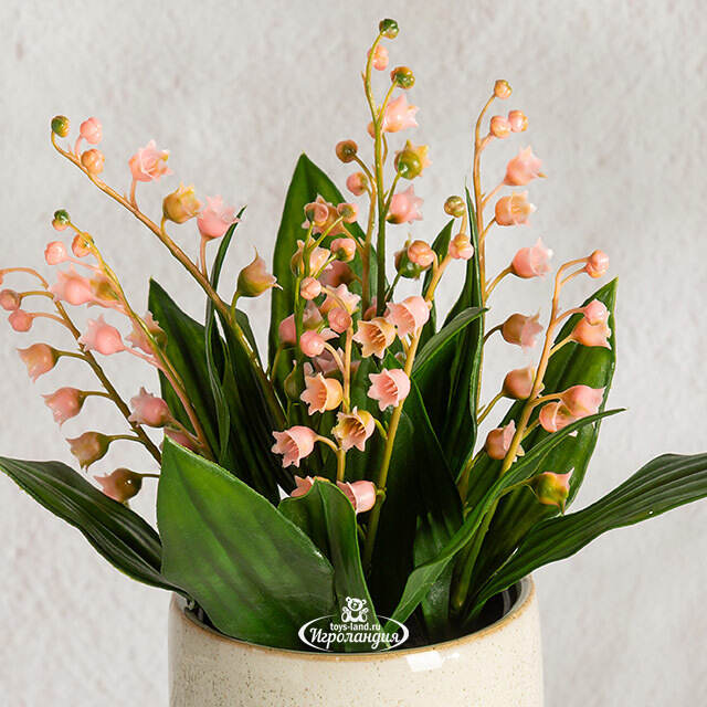 Искусственный цветок в горшке Ландыш - Molinella 23 см Summer Deco