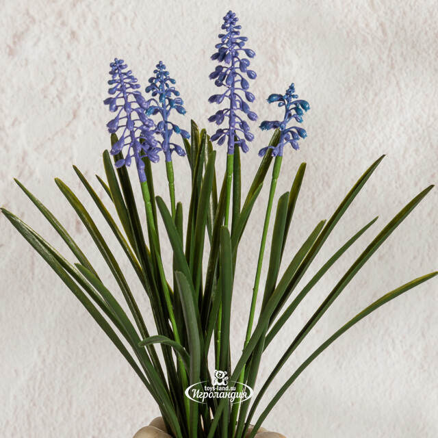 Искусственный цветок в горшке Мускари - Подарок Лета 33 см Summer Deco