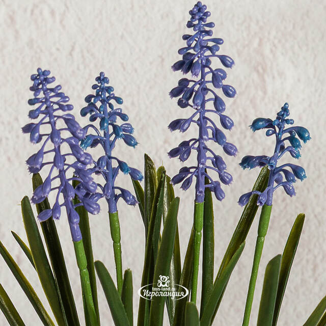 Искусственный цветок в горшке Мускари - Подарок Лета 33 см Summer Deco