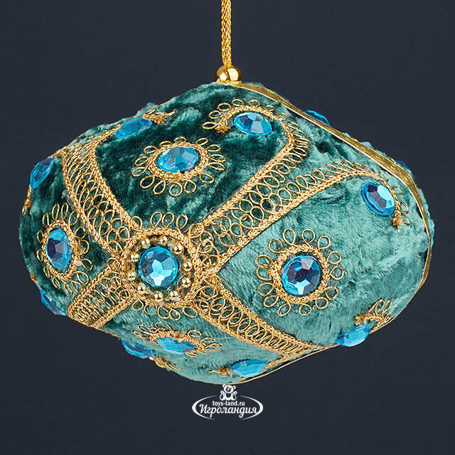 Винтажная елочная игрушка Луковка Bernate - Ticino 11 см изумрудная Winter Deco