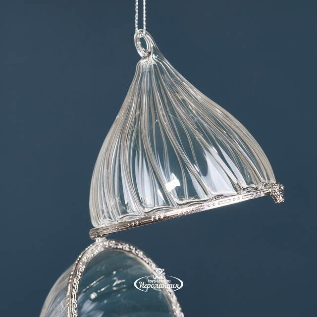 Елочные игрушки-шкатулки Portagioie Elegante 15 см, 3 шт, стекло, уцененные Winter Deco