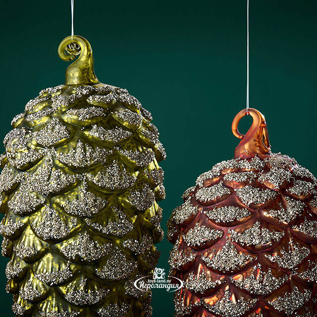 Елочные игрушки Шишки - Diamanti Foresta 20 см, 4 шт, стекло, уцененные Winter Deco
