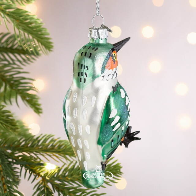 Елочная игрушка Птица Зимородок 11 см, стекло Winter Deco