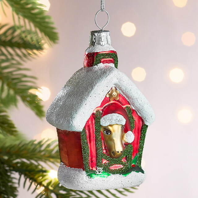 Елочная игрушка Новогодняя Конюшня 10 см, стекло Winter Deco