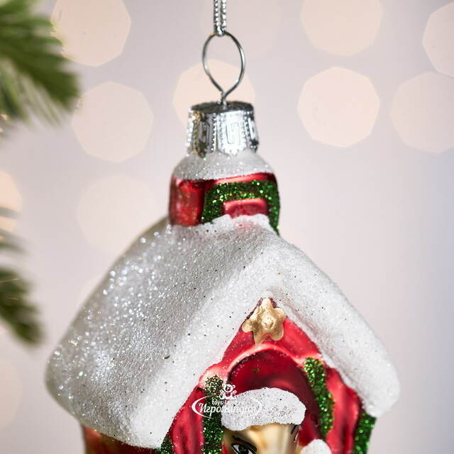 Елочная игрушка Новогодняя Конюшня 10 см, стекло Winter Deco